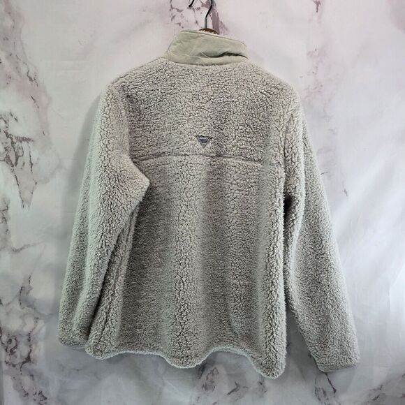 Columbia Jacket Womens XL Purple Fleece PFG Sherpa Teddy Fuzzy Mock - Picture 5 of 12